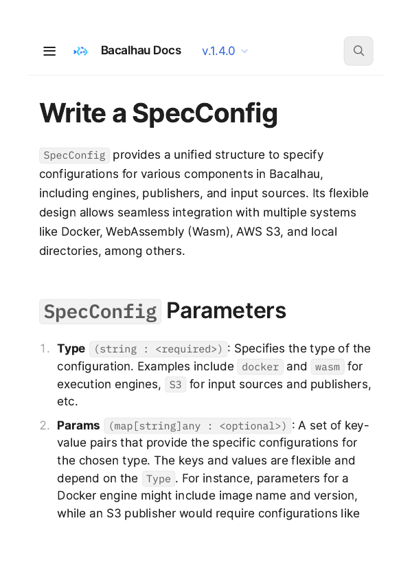 Write a SpecConfig